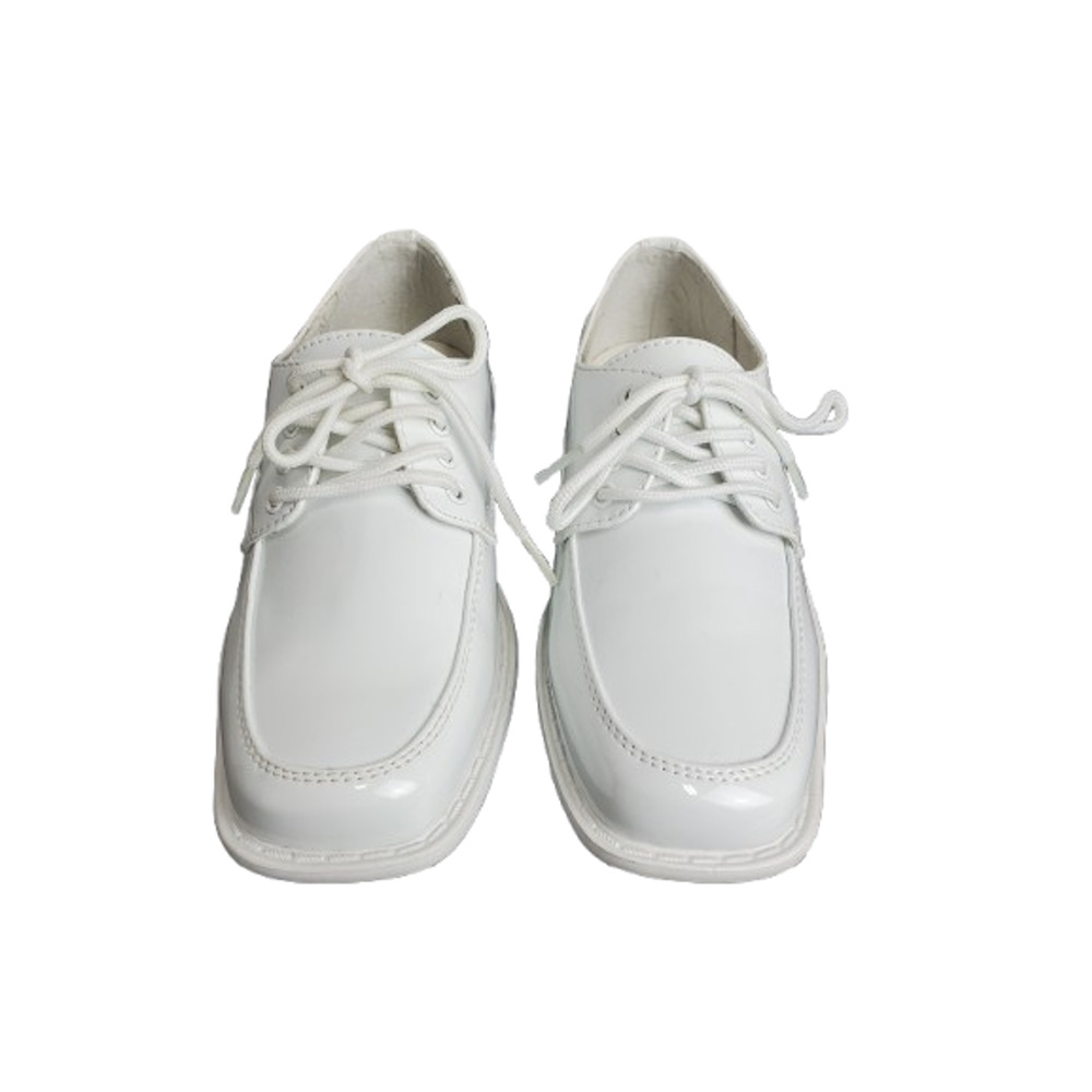 Tip Top kid boys patent leather white dressy shoes size 13